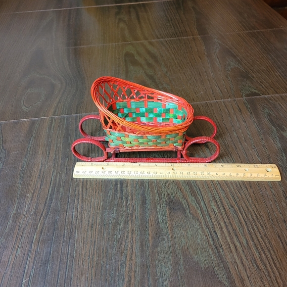 Vintage Reindeer ordament couple in a sleigh basket Holiday - Picture 11 of 16